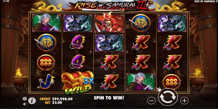 Fitur Free Spin & Bonus Rise of Samurai III